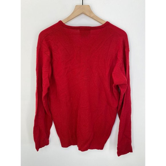 Pendleton V Neck Long Sleeve Solid Sweater Red S - Picture 2 of 5
